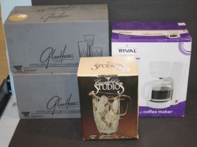 Two Sets of Cotillion 12 Piece Sets, Crystal Pitcher, and 12 Cup Coffee Maker Two Sets of Cotillion 12 Piece Sets, Crystal Pitcher, and 12 Cup Coffee Maker (rival)