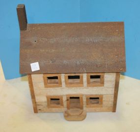 Two Story Bird House with Tin Roof, Fireplace Two Story Bird House with Tin Roof, Fireplace