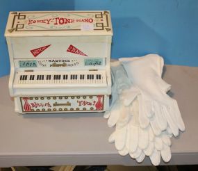 Honky-Tonk Piano Jewelry Box, Vintage Gloves Honky-Tonk Piano Jewelry Box, Vintage Gloves