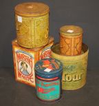 Old Tin Boxes Including Martha White, Fluffy Flour, Sunrise Coffee, Gold Leaf Tea, Sugar, Planters Old Tin Boxes Including Martha White, Fluffy Flour, Sunrise Coffee, Gold Leaf Tea, Sugar, Planters