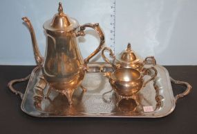 Silverplate Tea Set and Tray Silverplate Tea Set and Tray