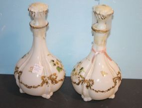 Pair Victorian Glass Barber Bottles Pair Victorian Glass Barber Bottles