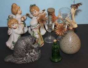 Small Porcelain Angels, Resin Beaver, Cordials Small Porcelain Angels, Resin Beaver, Cordials