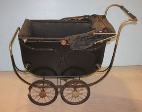 Large Victorian Stroller possibly for twins wood and Iron, English, 30