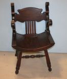 Antique Oak Captains Chair 22