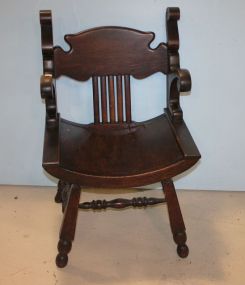 Antique Oak Captains Chair 22