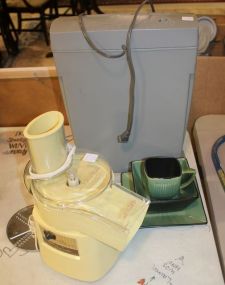 Food Processor, Paper Shreader, Pottery Plate, and Vases Food Processor, Paper Shreader, Pottery Plate, and Vases.