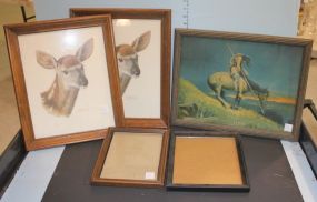 1940s End of the Trail Print, and Two Prints of Deer 1940s End of the Trail Print 17