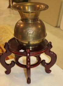 Large Fish Bowl Stand, Brass Spittoon Stand: 12