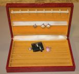Jewelry Box with Costume Jewelry, Swarovski Broach Clip Jewelry Box with Costume Jewelry, Swarovski Broach Clip