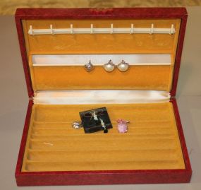 Jewelry Box with Costume Jewelry, Swarovski Broach Clip Jewelry Box with Costume Jewelry, Swarovski Broach Clip