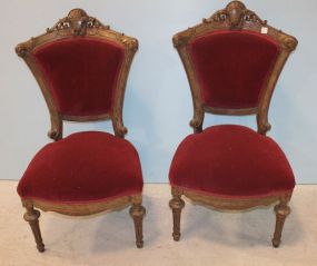 Pair Walnut Renaissance Side Chairs 21