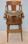 Antique Oak High Chair 16