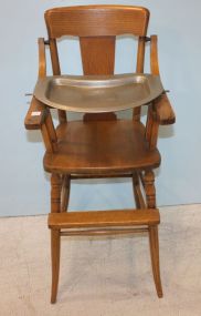 Antique Oak High Chair 16