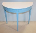 Sky Blue Half Moon Wall Table White top, 32