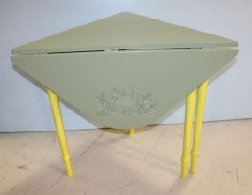 Green and Yellow Corner Table with Drop-leaf Gate leg, 36
