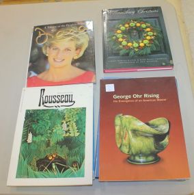 6 Reference Books Landscaping, Christmas, Princess Diana, George Ohr, Rousseau, and Norman Rockwell.