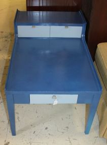 Two Tone Blue Step Up End Table 20