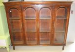 Mahogany 4 Door Bookcase beveled Glasses, 69