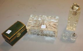 Glass Rectangular Box, Glass Perfumer, Box, and Lighter Glass Rectangular Box, Glass Perfumer, Box, and Lighter