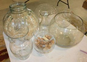 Seven Large Glass Containers Glass Containers