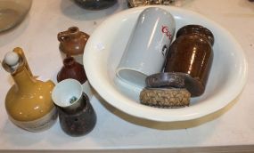 Wash Bowl and Numerous Jugs, Mugs mugs