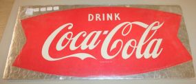 1960's Double Sided Card Board Fishtail Sign 24