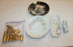 Seven Sets of Gold Shakers, Handpainted Plates plates