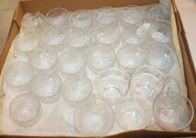 Box Lot of Glass Punch Cups not all matching
