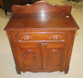 Walnut Victorian lift Top Washstand with two bottom doors, 29