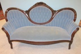 Victorian Style Sofa Rose carving, crest is broken, 68