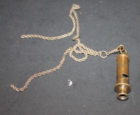 British Police Whistle From England Brass, 3