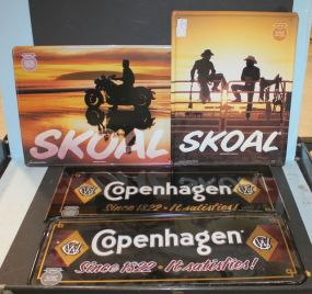 4 Copenhagen Skoal Signs with Glass 4 Copenhagen Skoal Signs with Glass