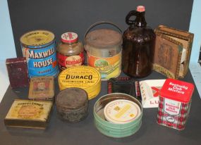 Lot of Tobacco and Advertising Tins and Glass Lot of Tobacco and Advertising Tins and Glass