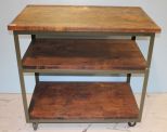 Industrial Metal/Oak Shelf/Wheels Industrial Metal/Oak Shelf/Wheels, 36