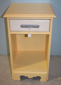 Yellow and White One Drawer Nightstand 15