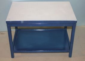 Blue Coffee Table with white top, 28
