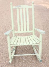 Slat Seat Wooden Porch Rocker 43