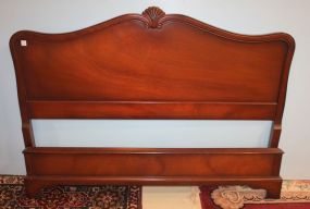 Mahogany Duncan Phyfe Full Size Bed with shell carving and wooden rails, 42
