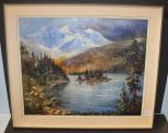 Acrylic Landscape Scene Signed Ella New 23