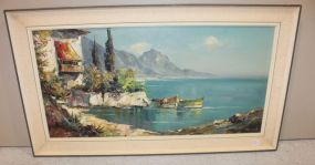 Acrylic Landscape Scene Signed Mano 36