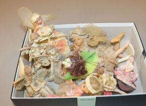 Box Lot of Resin Angels, Vintage Fairy Dolls