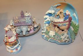 Resin Noah's Ark Items Bell, music box, ark