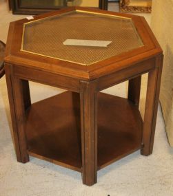 Vintage Six Sided, Glass Top Table 23
