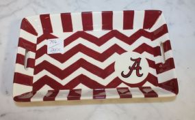 University of Alabama Tray red and white chevron pattern, 8