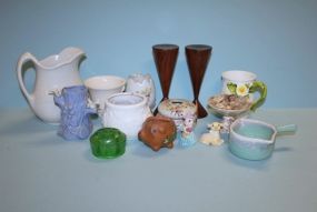 15 Pieces of Miscellaneous Pottery, Stands, and Figures
