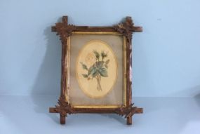Print of Rose With Oval Frame Description