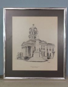Print of Drawing Leflore County Courthouse, Greenwood, MS Description