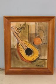 Oil Painting of Ukulele Description