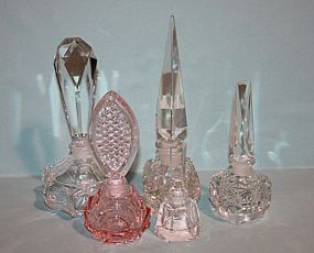 Five Glass Perfume Bottles Description